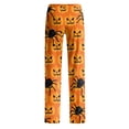 thumbnail image 4 of Women's Halloween Pajama Pants Loose Fit Sleepwear Lounge Bottoms with Fun Print, Cozy Comfy Pajama Bottoms for Home Party Sleep Saffron S, 4 of 5