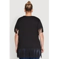 thumbnail image 5 of Womens Plus Size Fringe Sleeve Hem Tee, 5 of 5