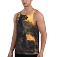 thumbnail image 2 of Yiaed Sunset Meditating Doberman Print Mens Compression Shirt Slimming Body Shaper Vest Workout Tank Tops Abs Abdomen Undershirts-, 2 of 7