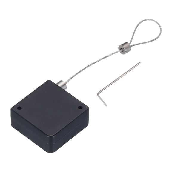 Retractable Cable Lock with Double-Sided Adhesive ABS Remote Lock 600g 1Set Black