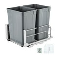 thumbnail image 1 of VEVOR Double Pullout Waste Container Kitchen Trash Can with Soft Close Grey 35QTx2, 1 of 9