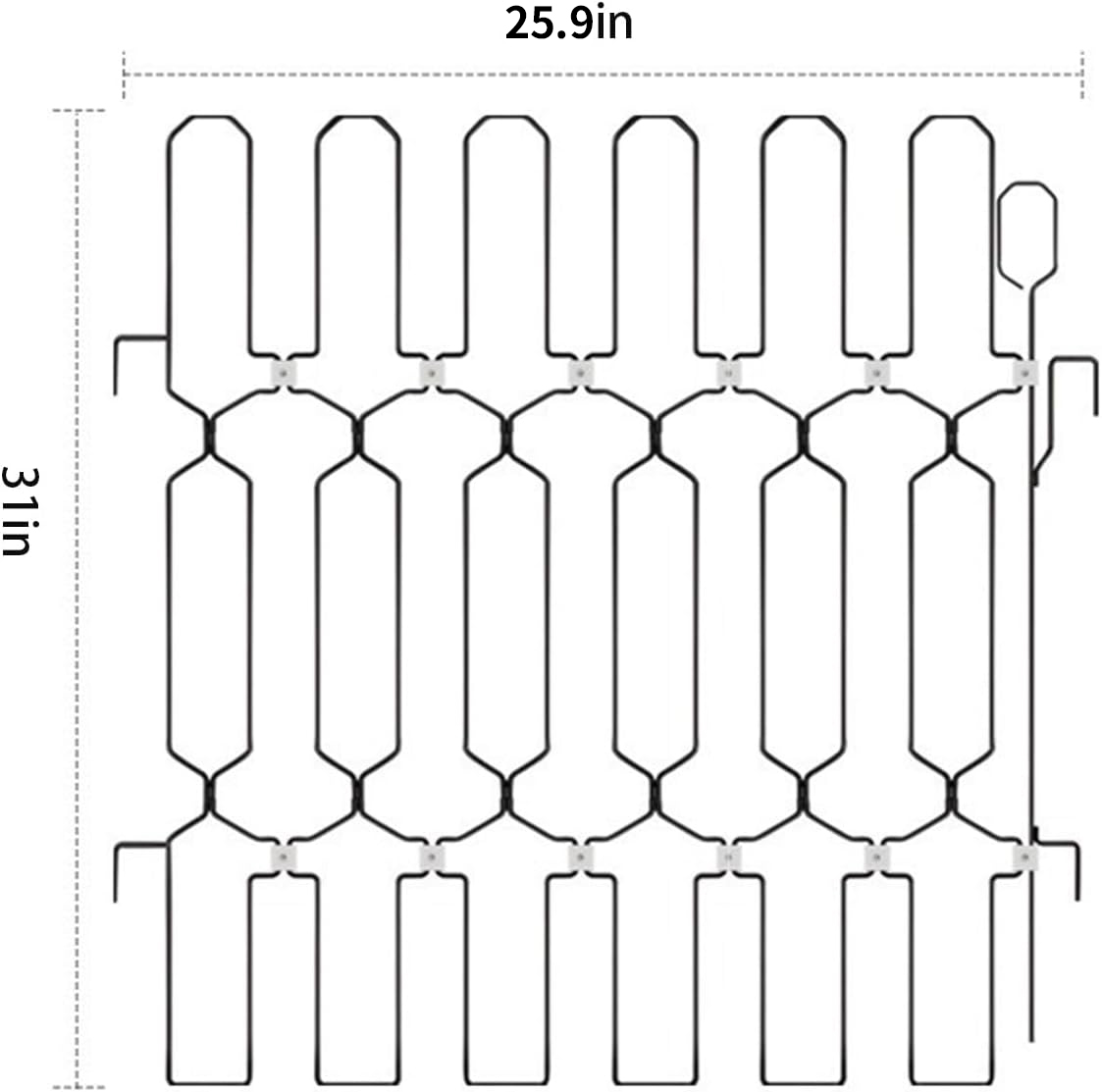 Metal Retractable Door Barrier,26 Wide31 Tall Safety Dog Gate for Front Door,Decorative Vertical Bar Design Easy Install Retractable Pet Gate for Recreational Vehicle, Doorways
