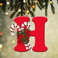 thumbnail image 2 of H Personalized Christmas Ornament With Letter For Holiday Tree Decor, 2 of 2
