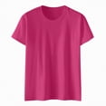 thumbnail image 3 of Kaprioy Summer Tops for Women Short Sleeve Comfy Basic Top Tees Tshirt Crewneck Shirt, 3 of 5