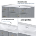 thumbnail image 4 of 36" Bathroom Vanity with Sink, Free Standing Single Bathroom Vanity Set with Cabinet Drawers and Soft-Closing Doors, Modern Wooden Shaker Cabinet with Resin Basin, Gray, 4 of 7