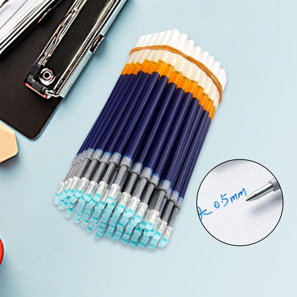 100 piezas de papelería para estudiantes, bolígrafo de 0,5 mm, y azul, suministros de escritura, de bolígrafos escolares de perfecl Recargas de gel plumas