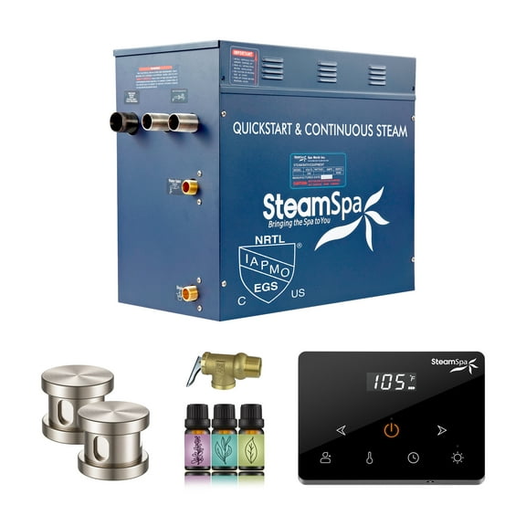 Oasis Series 12000-Watts Steam Generator with Continuous Steam Plus Fully Wireless Handheld Control in Brushed Nickel