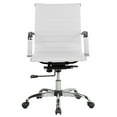 thumbnail image 2 of Mainstays Ribbed Back PU Leather Office Chair, Adjustable Height, White, for Teens and Adults, 2 of 5
