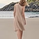 thumbnail image 3 of Vestido sin mangas estampado de lino para mujer: largo hasta la rodilla, estampado floral, bolsillos, ropa de verano para la playa., 3 of 7