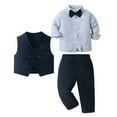 thumbnail image 3 of oqasdz Boys Outfits Formal 3 Piece Elegant Vest and Pants for Party Wedding Holiday Festival Celebrations Slim Fit Fashion Outwear, 3 of 7