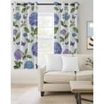 thumbnail image 2 of Purple Hydrangeas Blackout Curtains for Bedroom Living Room Darkening Curtains 63 Inches Long Spring Botanical Garden Florals Window Curtain 2 Panels Set Window Treatment Grommet Drapes 52"x63", 2 of 9