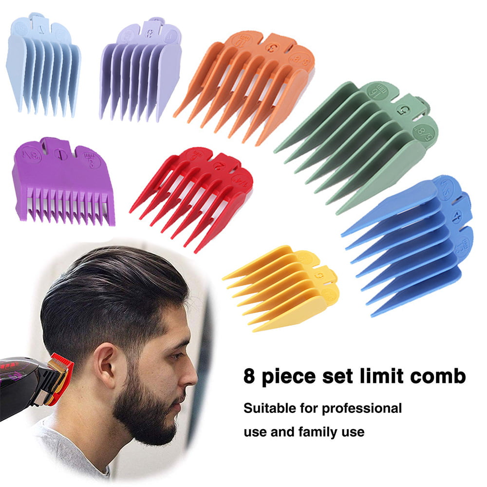 LNGOOR Professional 8 Color Hair Clipper Guide Combs Clipper Guard Combs  Attachment #3170-400- 1/8” to 1 -Great Fits for Professional Most Hair  Clippers Beard Trimmer 