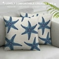 thumbnail image 3 of COMIO  Navy Blue Nautical Ocean Starfish Coral Seahorse Anchor Throw Pillow Covers, Ocean Nautical Gifts, Sea Animal Pillow Cases Home Ship Sofa Decor, 3 of 5