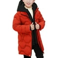 thumbnail image 4 of Mercatoo Windproof Warm Winter Coat for Boys Zip Up Button Quilted Padded Long Puffer Jacket Teen Cold Weather Proof Outerwear, 4 of 9