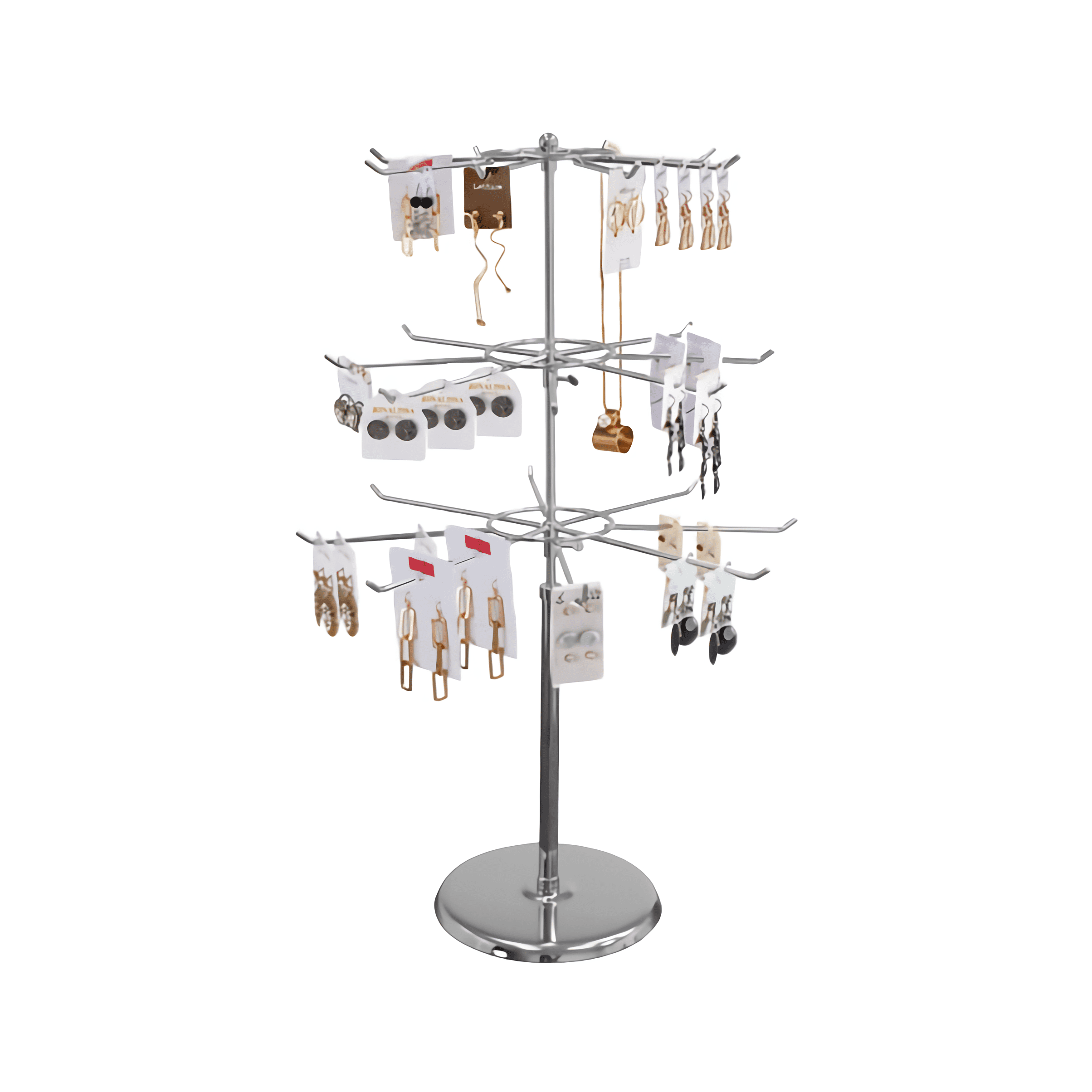 Home Malls lulalula 3 Tier Countertop Spinner Display Stand Rotating Jewelry Display Rack Organizer Tower Revolving Necklace Tree Holder for Girls Retail Store Showroom 