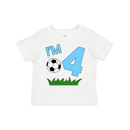 

Inktastic I m Four! Fourth Birthday Soccer Gift Toddler Boy or Toddler Girl T-Shirt