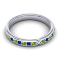 thumbnail image 3 of 0.30 Carat Round Cut Peridot & Blue Sapphire Gemstone Elegant Engagement Eternity Band for Women Solid 18K White Gold Size 11 by Diamond-Capitals, 3 of 8
