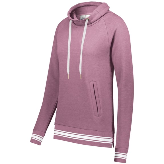 Holloway Sportswear XS Womens All-American Funnel Neck Pullover Dusty Rose Heather/White 229763