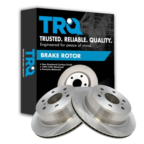 TRQ Rear Disc Brake Rotor Pair Set for Avalanche / Escalade /Escalade ESV / Escalade EXT / Sierra 1500 / Silverado 1500 / Suburban / Suburban 1500 / Tahoe / Yukon / Yukon XL / Yukon XL 1500