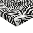 thumbnail image 2 of Ambesonne Black White Fitted Sheet, Wild Zebra Lines, Queen Size, Black White, 2 of 3
