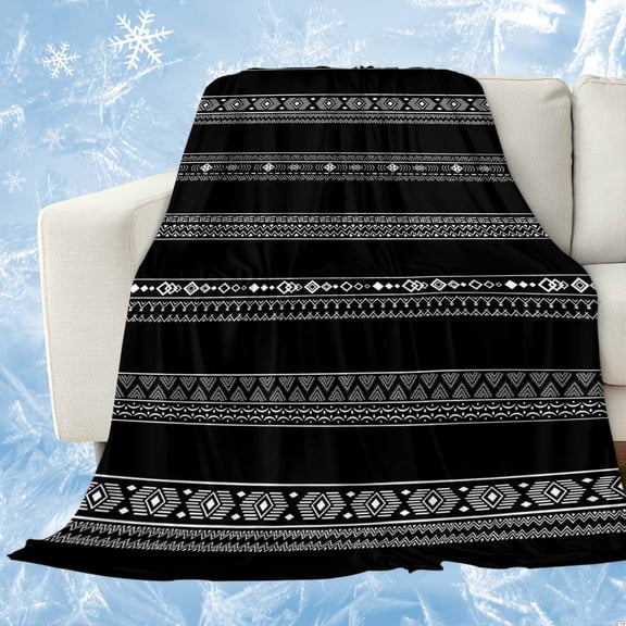 Black White Geometric Cooling Blanket,Lightweight Breathable Summer Throw Blanket with Double Sided Cold Effect,Modern Striped Plaid Abstract Art Picnic Blankets Bed Sheet for Hot Sleepers 30"x40"
