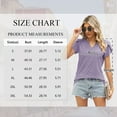 thumbnail image 3 of TEMOFON T-Shirts for Women Summer Short Sleeve Tops Casual V Neck Tunic Tops Trendy Petal Sleeve Shirts Loose Ladies Tops Blouses Purple M, 3 of 7