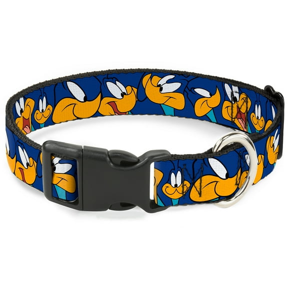 Looney Tunes Pet Collar, Dog Collar Plastic Buckle, Road Runner Expressions Royal, 7 to 8.5 Inches 0.5 Inch Wide