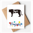thumbnail image 1 of Tiger Black And White Animal Wedding Cards Congratulations Greeting Envelopes, 1 of 3