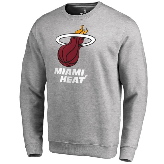 Men's Heathered Gray Miami Heat Primary Logo Sweatshirt
