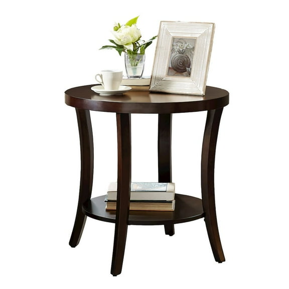 Roundhill Furniture Perth Contemporary Wood End Table in Espresso