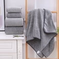 thumbnail image 4 of Soft Towel Absorbent Couples Bathroom Bath Towels Striped Quick Drying 70cmX140cm Antibacterial Thick Toalha Shower Cozy Beach, 4 of 6