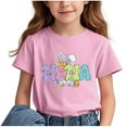 thumbnail image 2 of LIaqionyy Toddler Boys Girls Easter Cotton Shirts Bunny Rabbit Graphic Cute Tees Tops Happy Easter Casual Short Sleeve Tee, 2 of 4