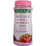 Natures Bounty Optimal Solutions Hair, Skin and Nails Gummies with Biotin, Strawberry Flavored 80 ea