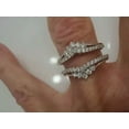 thumbnail image 3 of 14K White Gold Plated 2Ct Round Cut Simulated Diamond Women's Enhancer Wrap Guard Wedding Ring, 3 of 3