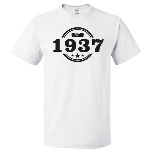 89th Birthday Gift For 89 Year Old Established 1937 T Shirt
