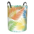 thumbnail image 2 of PAYOHTO Foldable Laundry Room Hamper Bucket Waterproof Bathroom Basket for College Student Living Room Storage Pillows Blankets Leaves Palm Tree, 2 of 8