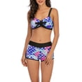 thumbnail image 1 of DPTALR Women's Soild Print Lace Up High Cut Leg Bikini Set Two Piece Swimsuit, 1 of 8