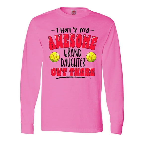 Inktastic That's My Awesome Granddaughter out There with Softballs Long Sleeve T-Shirt