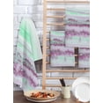 thumbnail image 2 of Green Purple Ombre Kitchen Dish Towels for Drying Dishes Set of 3, Abstract Modern Art Fluid Striped Waffle Weave Microfiber Hand Tea Bathroom Towels Quick Dry & Absorbent Towel 15.7x23.6, 2 of 7