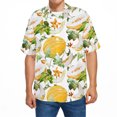thumbnail image 4 of Camisas Tipo Para Hombre Hombres Moda Primavera Verano Casual Manga corta Turndown Neck Impreso Camisetas Top Blusa (White, 4XL), 4 of 5