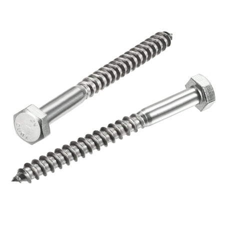 

Uxcell M8 x 90mm 304 Stainless Steel Hex Lag Screws for Wood 10 Pack