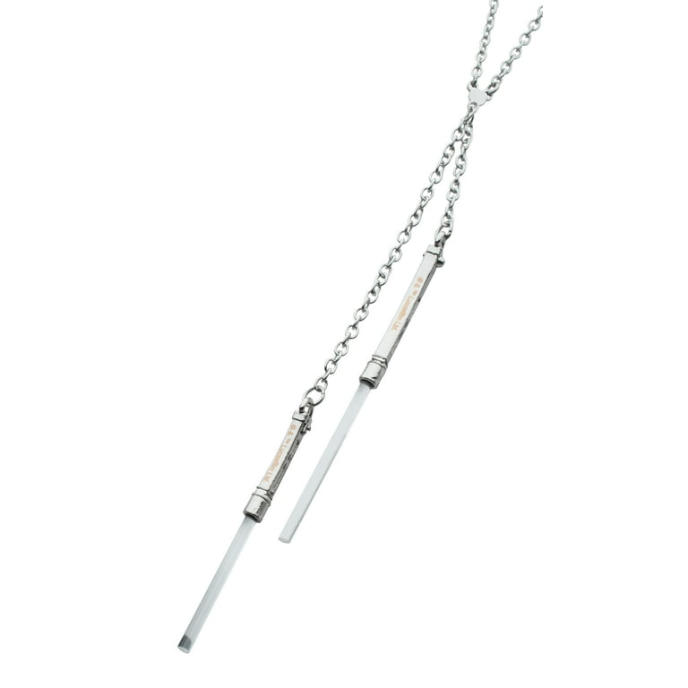 Star Wars Ahsoka Tano Double Drop Lightsaber Necklace