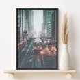 thumbnail image 2 of PixonSign Framed Canvas Print Wall Art Trains Between Skyscrapers Places Cityscape Photography Modern Art Bohemian Scenic Colorful Multicolor Ultra for Living Room, Bedroom, Office - 16"x24" Black, 2 of 5