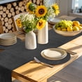 thumbnail image 4 of Black Burlap Texture Round 13 Inch Placemats Set of 8, Farmhouse Vintage Black HeatResistant Non Slip Place Mats for Dining Table, Wipeable Braided Kitchen Table Mats for Housewarming, 4 of 9