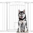 thumbnail image 1 of PawHut Dog Gate, Walk Through Pet Gate w/ Small Door, 30"-41" W x 38" H, 1 of 10