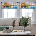 thumbnail image 4 of LALILO Kitchen Curtain Valance Watercolor Oil Venice Rod Pocket Window Curtain 52"x 18" Set of 2, 4 of 5