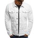 thumbnail image 2 of Chaqueta vaquera para hombre, estilo clásico, ajustado, rasgado, desgastado, informal, estilo camionero, 2 of 5