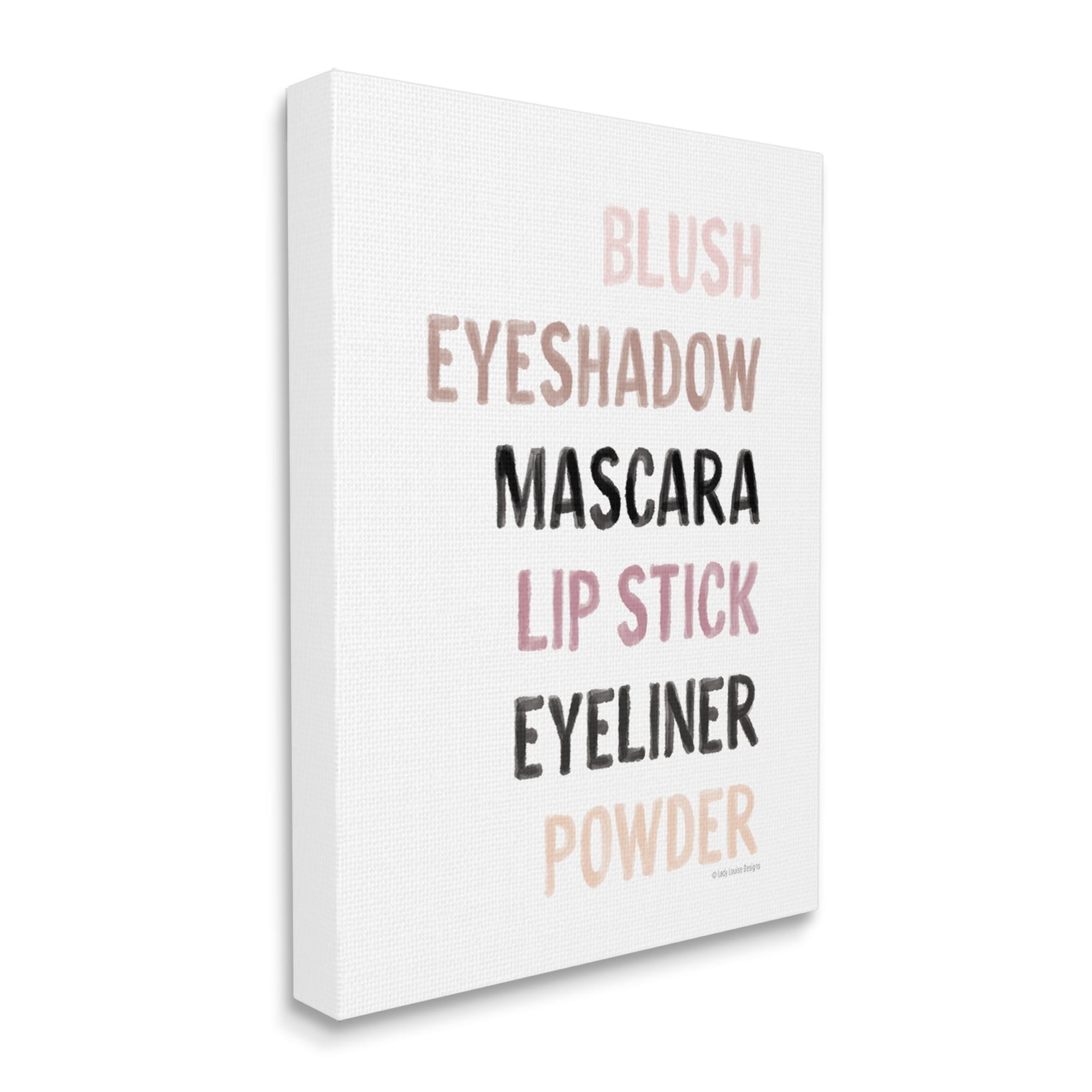 Stupell Industries Makeup To-Do List Blush Mascara Lip Stick Blush,16 x 20, Design by Lady Louise Designs