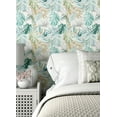 thumbnail image 2 of ohpopsi Lana Aqua Tropica Wallpaper, 19.7-in by 33-ft, 54.18 sq. ft., 2 of 2