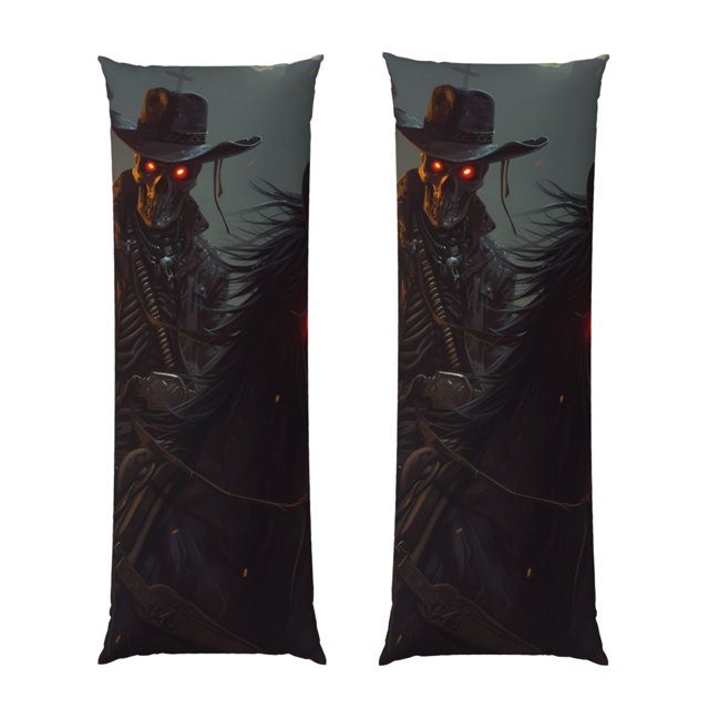 Fotbe Cool Skull Western Cowboy Funda para Almohada Corporal con Diseño, Funda de Microfibra Ultrasuave de 20x54 Pulgadas, Ropa de Cama Elegante